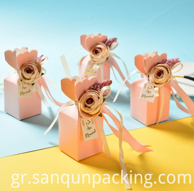 Ροζ κουτί καραμελών γάμου Pink Wedding Candy Box
